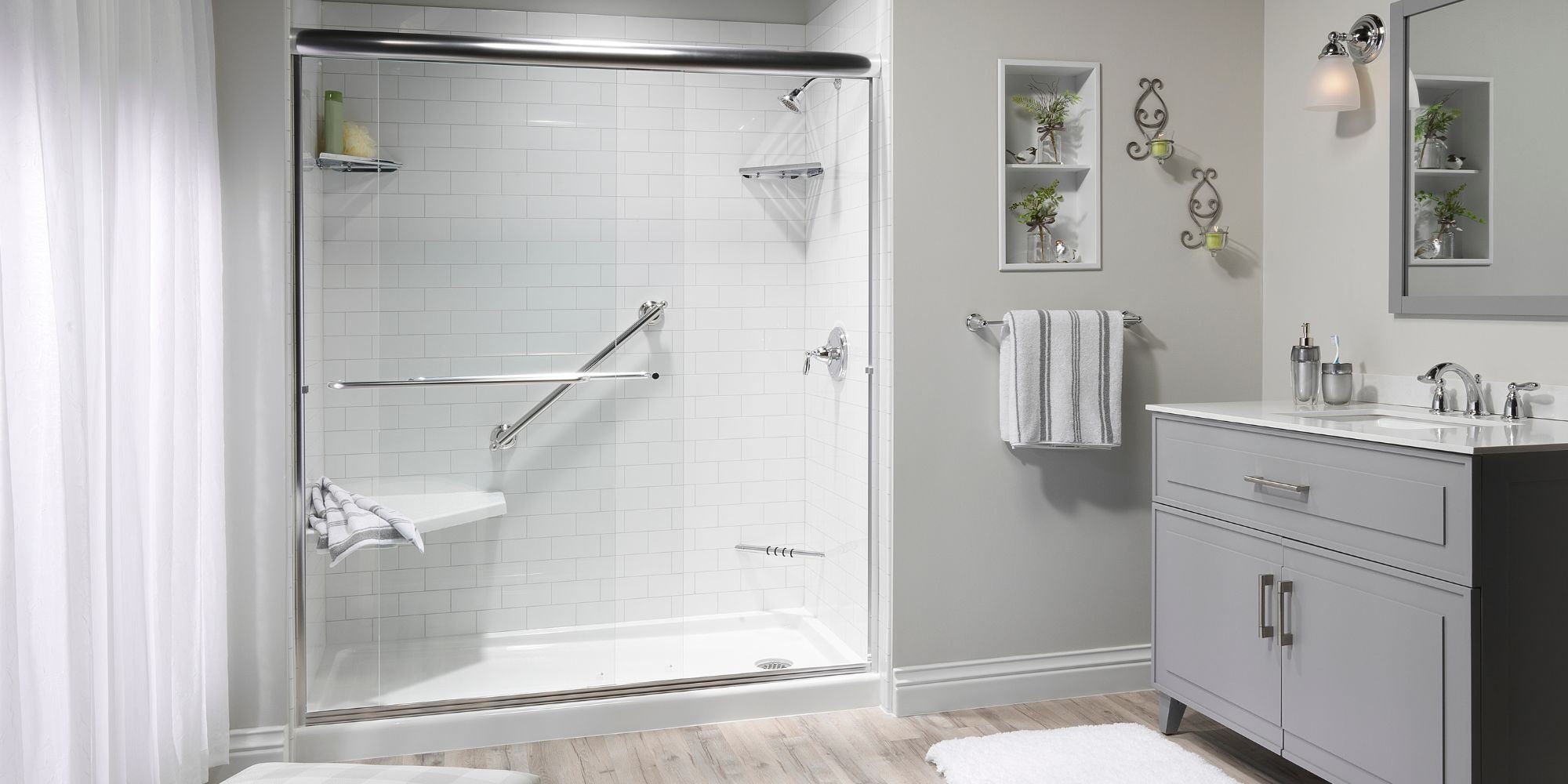 Express bathroom remodel in san antonio with walk in shower with bench