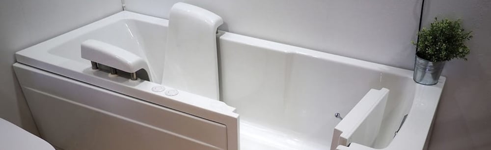 White walk-in bathtub