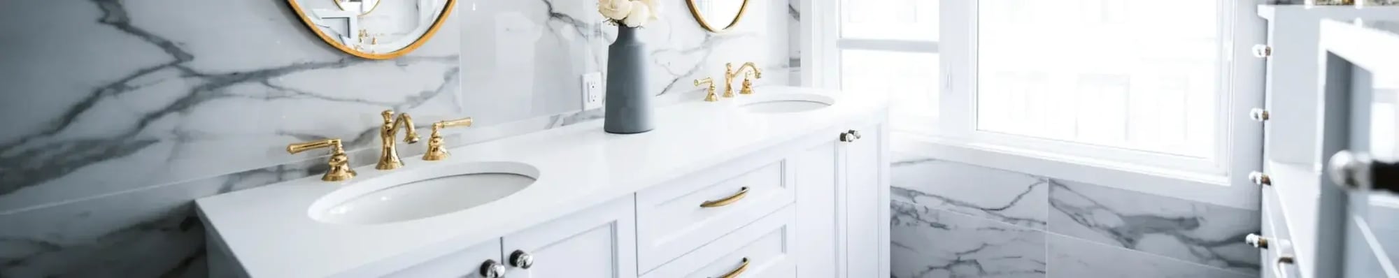 Thin Image of a White and Clean Bathroom